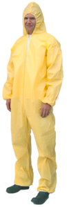 Chemical Protection Coverall Yellow, with Hood