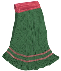 LARGE GREEN ANTIMICROBIAL PREMIUM WET MOPS WIDE BAND