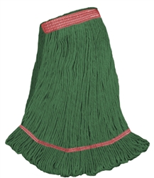 LARGE GREEN PREMIUM ECONOMICAL LOOPED-END WET MOPS NARROW BAND