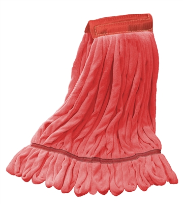 EACH LARGE Red MICROFIBER Rough Floor LOOPED-END Wet Mop--5" BAND