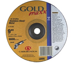 Carbo GOLD MaXX 9" x 1/4" x 7/8" Depressed Center Grinding Wheel Type 27
