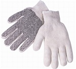 Industrial Cotton String Knit Handling Gloves - One Sided Dots - Men's