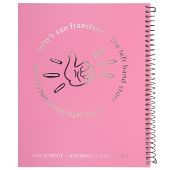 8.0" x 10.5" Left-Handed Wide Ruled Spiral Logo Notebook