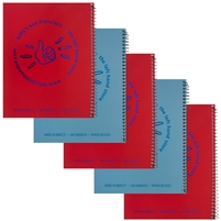 5 Left-Handed Wide-Ruled Spiral Notebooks - Assorted
