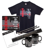 7 Piece "I May Be Left-Handed But I'm Always Right" Set with Golden Gate Bridge Skyline