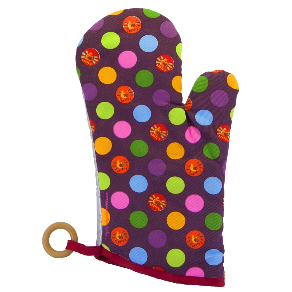 Lefty's Purple with Dots Oven Mitt for The Left Hand
