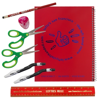 8 Piece Left-Handed School Supplies for Lefties Over 8