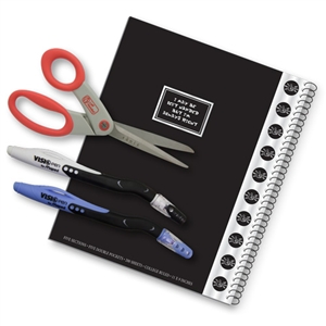 4 Piece Left-handed College Set, including left-handed notebook, left-handed scissors, and left-handed pens.