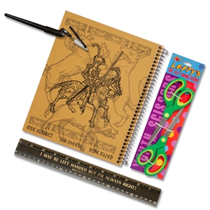 Four Piece Knight Left-handed Wide-Ruled Notebook Set