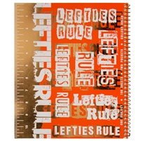 Metallic lefty spiral notebook with left-handed ruler