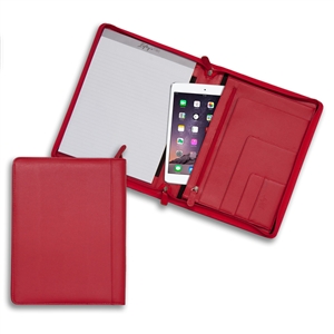 Red Zippered Left-Handed Padfolio