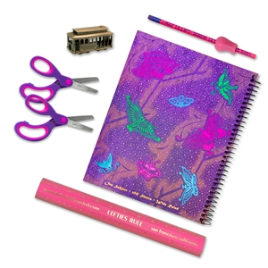 Great Little lefty wide-ruled notebook set with sparkly butterfly notebook.