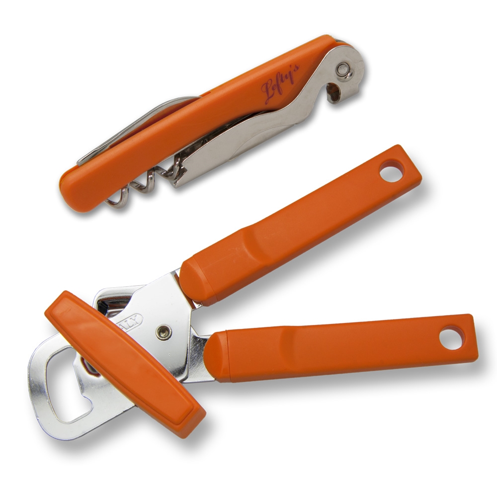 Left-Handed Orange Handled Can Opener from Lefty's the Left Ha