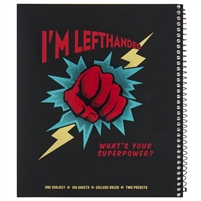 Left-Handed College-Ruled Notebook with Super Power image.
