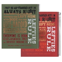 Left-Handed Three Subject Spiral Notebook with Lefty Sayings