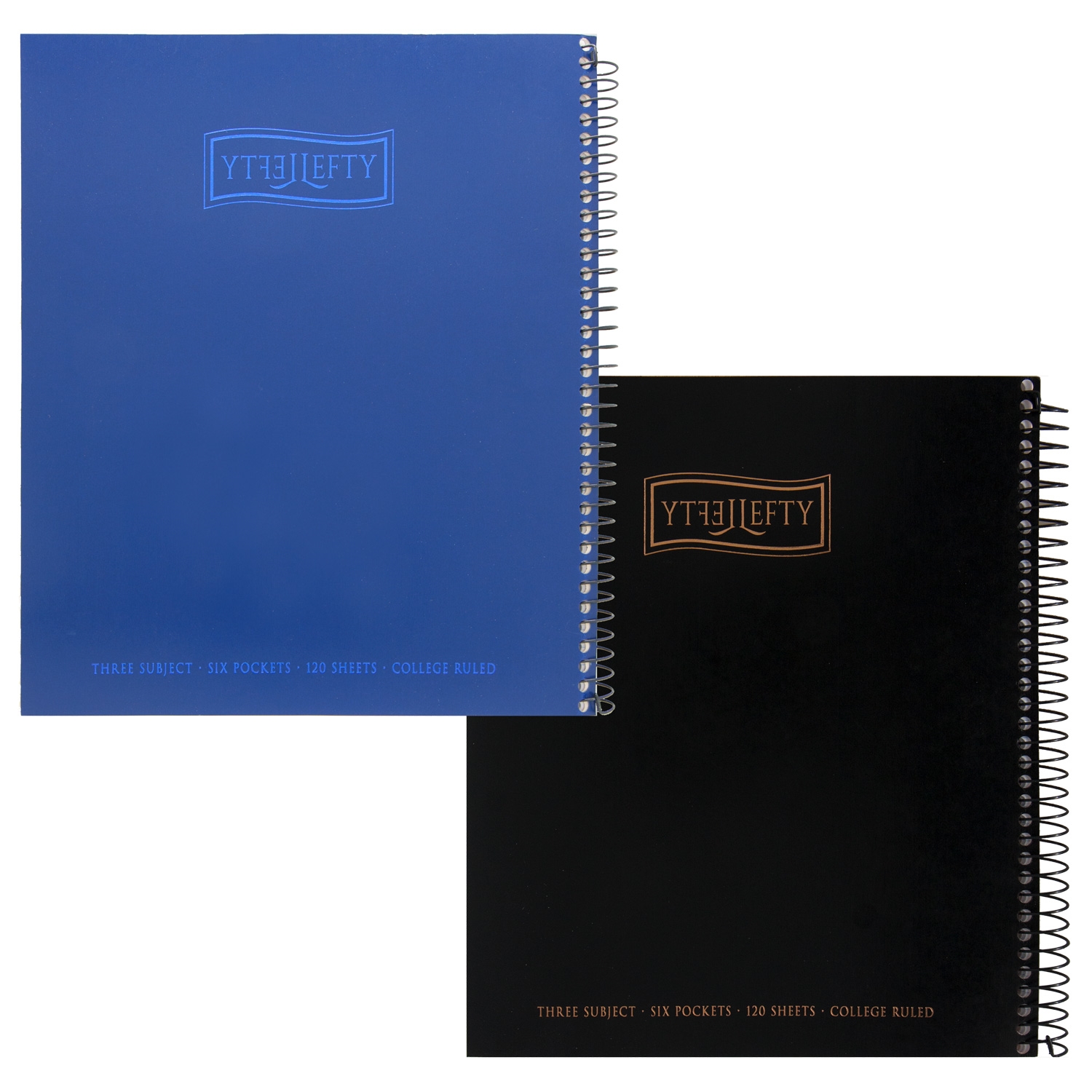 Left Handed Notebooks College Ruled [3 Pack, 100 Pages] | 9x11 Left Handed Spiral Notebook w/ Waterproof Covers | Lefty Notebooks for Note Taking