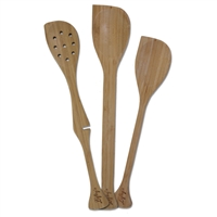 Set of Left-Handed Bamboo Kitchen Utensils
