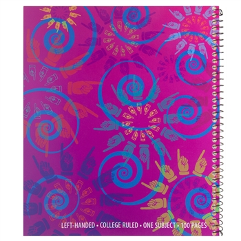 Left-Handed Decorative College-Ruled Notebook-Magenta