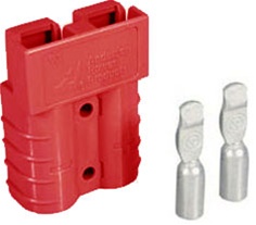 124208-001 2 Pole Power Connector Kit 350 amp 2/0 GA Crimp Red