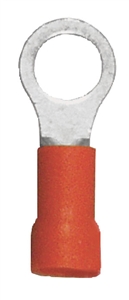 160104-100 PVC Insulated Ring Terminal 22-18 Gauge Red #10 Stud (100 Count)