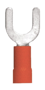 160126-2010 PVC Insulated #10 Spade Terminal 22-18 Gauge Red (10 Count)