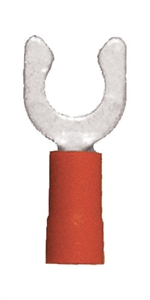 160131-025 PVC Insulated #8 Locking Spade Terminal 22-18 Gauge Red (25 Count)