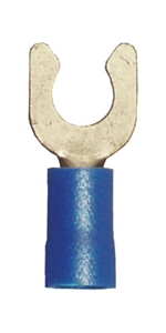 160231-100 PVC Insulated #8 Locking Spade Terminal 16-14 Gauge Blue (100 Count)