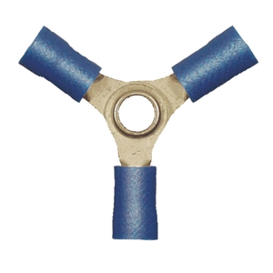 160278-2005 PVC Insulated 3 Way Ring Terminal 16-14 Gauge Blue (5 Count)