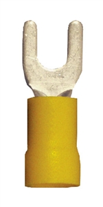 160424-100 PVC Insulated #6 Spade Terminal 12-10 Gauge Yellow (100 Count)