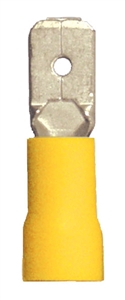 160453-2010 PVC Insulated Male Quick Disconnect 0.250 12-10 Gauge Yellow (10 Count)