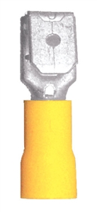 160463-100 PVC Insulated Piggyback Quick Disconnect 0.250 12-10 Gauge Yellow (100 Count)