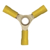 160478-025 PVC Insulated 3 Way Ring Terminal 12-10 Gauge Yellow (25 Count)