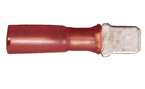 164153-100 Male Quick Disconnect Heat Shrink 0.250" 22-18 Gauge Red (100 Count)