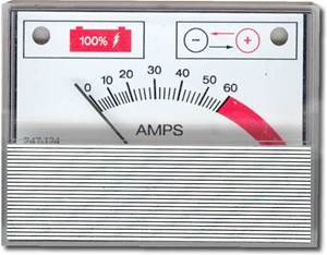 247-124-666 Ammeter Horizontal 0-60 Amp Range