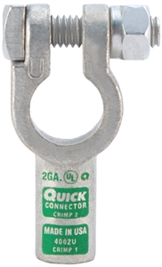 4002-005N QuickCable 2 GA Negative Straight Clamp Crimpable Battery Connector (5 Pack)