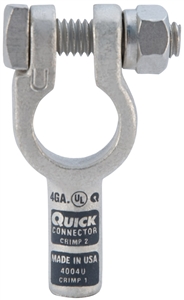 4004-005N QuickCable 4 GA Negative Straight Clamp Crimpable Battery Connector (5 Pack)