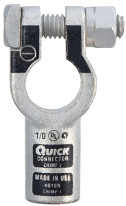 4010-005N QuickCable 1/0 GA Negative Straight Clamp Crimpable Battery Connector (5 Pack)