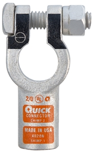 4020-005N QuickCable 2/0 GA Negative Straight Clamp Crimpable Battery Connector (5 Pack)