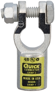 4040-050P QuickCable 4/0 GA Positive Straight Clamp Crimpable Battery Connector (50 PCS)