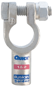 406320-005P QuickCable 2/0 GA Positive Straight Clamp Fusion Crimpable Battery Connector (5 Pack)