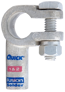 416301-005N QuickCable 1&2 GA Negative Right Elbow Clamp Fusion Solder Battery Connector (5 Pack)