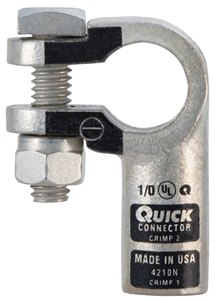 4202-005N QuickCable 2 GA Negative Left Elbow Clamp Crimpable Battery Connector (5 Pack)