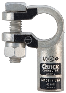 4204-050N QuickCable 4 GA Negative Left Clamp Crimpable Battery Connector (50 Pack)