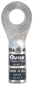 4906-050F QuickCable 6 GA 3/8" Stud Crimpable Locking Terminal (50 PCS)