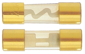 509232-2005 QuickCable Large Glass Power Fuses AGU-G 50 Amp Gold Plated (5 Pack)