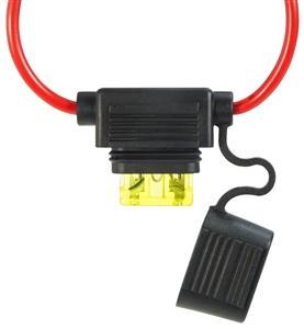 509602-001 QuickCable 12 Gauge up to 30 Amp Water Resistant Mini Blade Fuse Holder with Cap (Each)