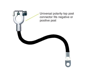7012-025 QuickCable Top Post Battery Cable 4 Gauge 12" Long Black / Negative (25 Pack)