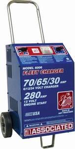 6006 Associated 70/65/30/280 Amp 6/12/24 Volt Automotive Battery Charger W/Start