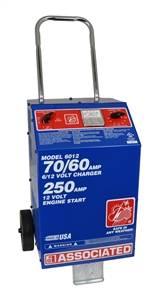 6012 Associated 70/60/30/250 Amp 6/12 Volt Automotive Battery Charger W/ Start