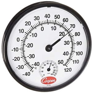 212-150-8 Cooper-Atkins 12" Wall Thermometer -40/120°F/°C w/Humidity Scale